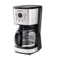 Cafetière électrique Starfrit 12 Tasses, Noir Et Acier Inoxydable