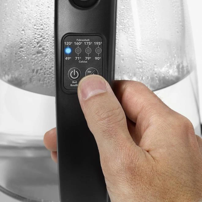 Bouilloire En Verre Starfrit Avec Contrôle De La Température Variable, 7 Tasses 5 Bouilloire En Verre Starfrit Avec Contrôle De La Température Variable, 7 Tasses – Image 5