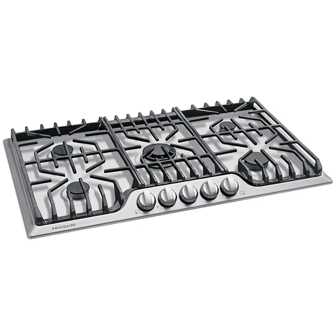 Surface De Cuisson Au Gaz Frigidaire Pro, 5 Brûleurs, 36 Po, 18 200 BTU, Acier Inoxydable 3 Surface De Cuisson Au Gaz Frigidaire Pro, 5 Brûleurs, 36 Po, 18 200 BTU, Acier Inoxydable – Image 3