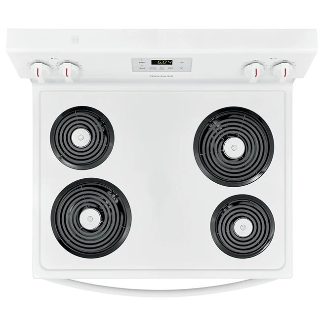 Cuisinière électrique Autoportante Frigidaire, Blanche, 4 éléments à Serpentin, 30 Po, 5,3 Pi³ 2 Cuisinière électrique Autoportante Frigidaire, Blanche, 4 éléments à Serpentin, 30 Po, 5,3 Pi³ – Image 2