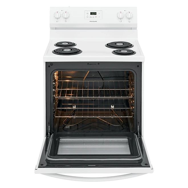 Cuisinière électrique Autoportante Frigidaire, Blanche, 4 éléments à Serpentin, 30 Po, 5,3 Pi³ 3 Cuisinière électrique Autoportante Frigidaire, Blanche, 4 éléments à Serpentin, 30 Po, 5,3 Pi³ – Image 3