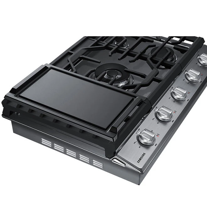 Surface De Cuisson Au Gaz Samsung, 30 Po, 19 000 BTU, Acier Inoxydable 4 Surface De Cuisson Au Gaz Samsung, 30 Po, 19 000 BTU, Acier Inoxydable – Image 4