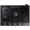 Surface De Cuisson Au Gaz Samsung, Compatible Bluetooth, 30 Po, 22 000 BTU, Acier Inoxydable Noir
