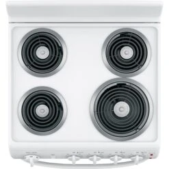 Cuisinière électrique Autoportante GE à 4 éléments à Serpentins, Commandes Frontales, 24 Po, 2,9 Pi³, Blanc 9 Cuisinière électrique Autoportante GE à 4 éléments à Serpentins, Commandes Frontales, 24 Po, 2,9 Pi³, Blanc -Appareils Électroménagers 23085451e L