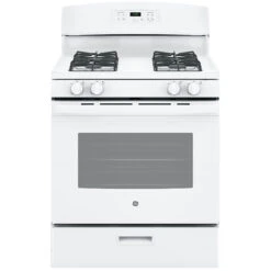 Cuisinière à Gaz Autoportante GE Appliances, 30 Po, 5,0 Pi³, Blanche, Brûleur Scellé