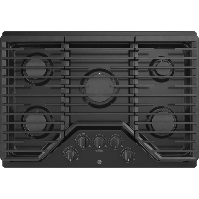 Surface De Cuisson Au Gaz GE, 5 Brûleurs, 30 Po, 15 000 BTU, Noir 1 Surface De Cuisson Au Gaz GE, 5 Brûleurs, 30 Po, 15 000 BTU, Noir