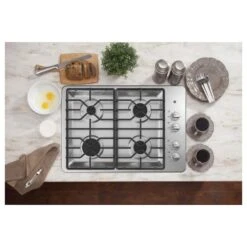 Plaque De Cuisson Encastrée GE Appliances à 4 Brûleurs, 30 Po, Acier Inoxydable -Appareils Électroménagers 23085724d L