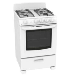 Cuisinière Au Gaz Autoportante GE De 24 Po Avec Dosseret Amovible Et Tiroir Gril, 2,9 Pi³, Blanc -Appareils Électroménagers 23085781c L