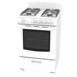 Cuisinière Au Gaz Autoportante GE De 24 Po Avec Dosseret Amovible Et Tiroir Gril, 2,9 Pi³, Blanc -Appareils Électroménagers 23085781d L