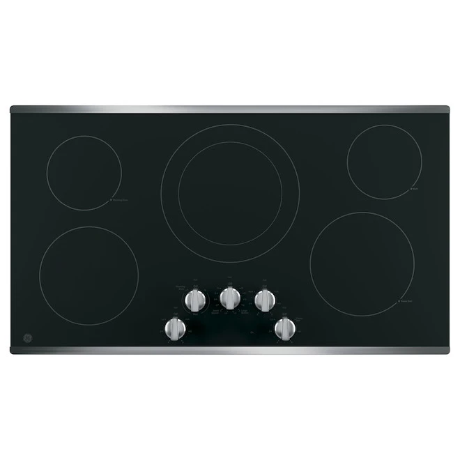 Plaque De Cuisson électrique GE Appliances Avec élément Double, 36 Po, Noir/inox 1 Plaque De Cuisson électrique GE Appliances Avec élément Double, 36 Po, Noir/inox