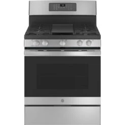 Cuisinière à Gaz Autonettoyante GE à Convection Avec 5 Brûleurs, 30 Po, 5 Pi³, Inox