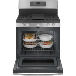 Cuisinière à Gaz Autonettoyante GE à Convection Avec 5 Brûleurs, 30 Po, 5 Pi³, Inox -Appareils Électroménagers 23085850c L