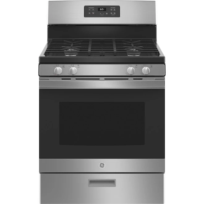 Cuisinière à Gaz GE 30 Po 4,8 Pi³, 6 Brûleurs, Acier Inoxydable 1 Cuisinière à Gaz GE 30 Po 4,8 Pi³, 6 Brûleurs, Acier Inoxydable