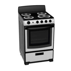 Cuisinière Autoportante électrique GE4 Brûleurs 2,9 Pcu 24 Po Acier Inoxydable 5 Cuisinière Autoportante électrique GE4 Brûleurs 2,9 Pcu 24 Po Acier Inoxydable -Appareils Électroménagers 23086001c L