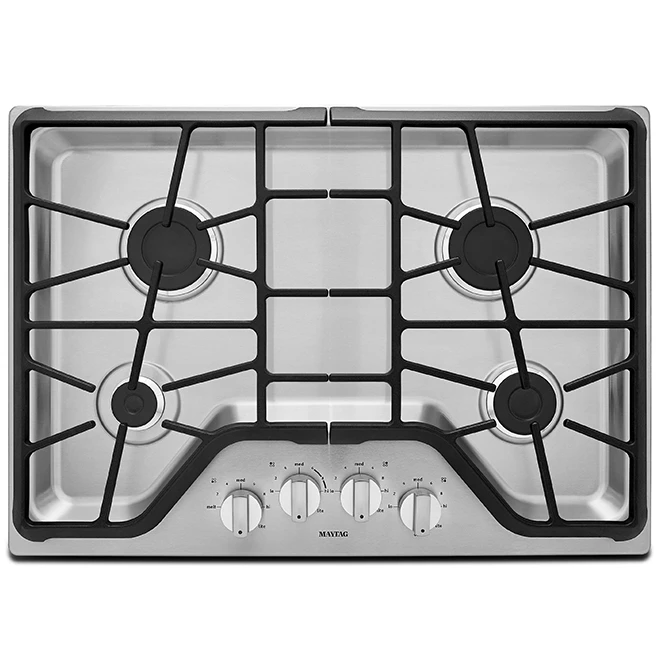 Table De Cuisson Au Gaz Maytag, 4 Brûleurs, 30 Po, 15,000 BTU, Acier Inoxydable 2 Table De Cuisson Au Gaz Maytag, 4 Brûleurs, 30 Po, 15,000 BTU, Acier Inoxydable – Image 2