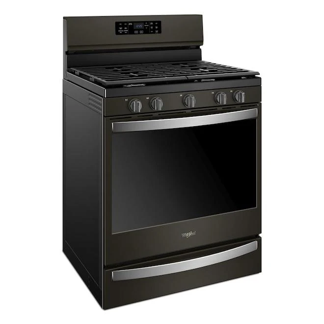Whirlpool Cuisinière Au Gaz Avec Ventilateur, 5,8 Pi³, Inox Noir 4 Whirlpool Cuisinière Au Gaz Avec Ventilateur, 5,8 Pi³, Inox Noir – Image 4