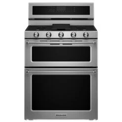 KitchenAid Cuisinière Biénergie, Gaz/convection, Four Double, 6,7 Pi³