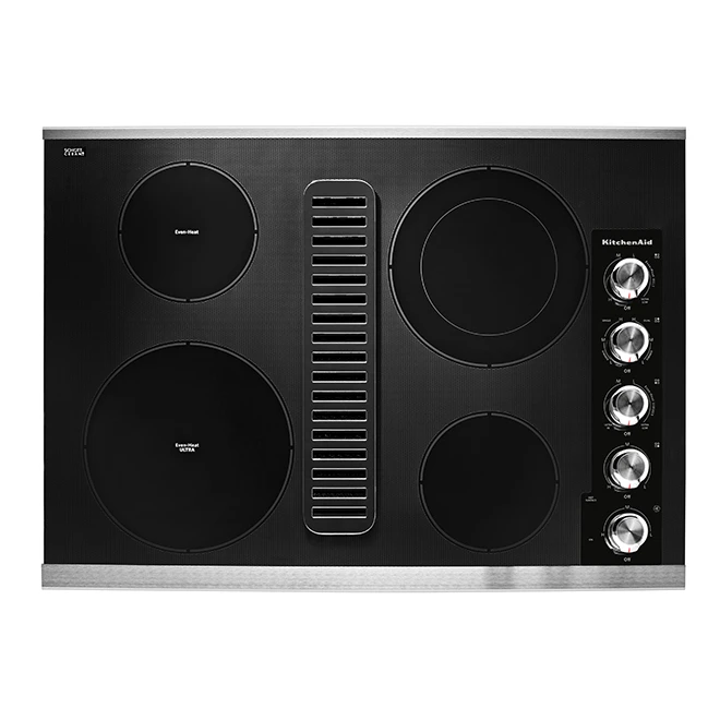 Table De Cuisson électrique KitchenAid De 30 Po Avec Ventilateur, Acier Inoxydable 1 Table De Cuisson électrique KitchenAid De 30 Po Avec Ventilateur, Acier Inoxydable