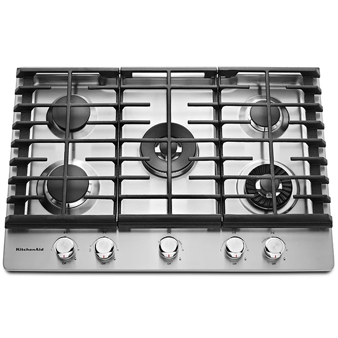 Surface De Cuisson Au Gaz KitchenAid, élément Even-Heat, 30 Po, 17 000 BTU, Acier Inoxydable 1 Surface De Cuisson Au Gaz KitchenAid, élément Even-Heat, 30 Po, 17 000 BTU, Acier Inoxydable