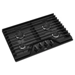 Surface De Cuisson Au Gaz Whirlpool, 4 Brûleurs, 30 Po, Noir, 15 000 BTU -Appareils Électroménagers 30005816c L