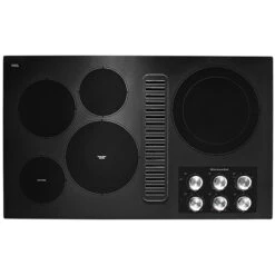 Surface De Cuisson électrique KitchenAid Avec Ventilation Intégrée, 36 Po, 5 éléments, Noire/acier Inoxydable