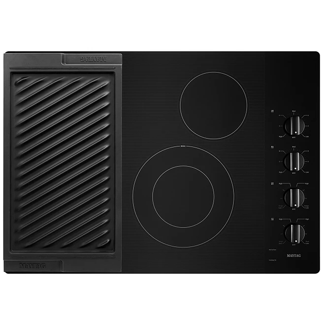 Surface De Cuisson électrique Maytag Avec Grille Et Plaque Chauffante, 30 Po, Noire 2 Surface De Cuisson électrique Maytag Avec Grille Et Plaque Chauffante, 30 Po, Noire – Image 2