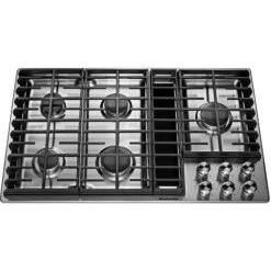 Surface De Cuisson Au Gaz KitchenAid, évacuation Descendante, 5 Brûleurs, 36 Po, Acier Inoxydable