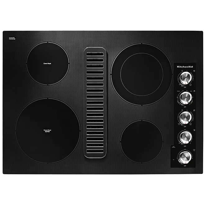 Surface De Cuisson Avec Ventilateur KitchenAid, 4 éléments, 30 Po 1 Surface De Cuisson Avec Ventilateur KitchenAid, 4 éléments, 30 Po