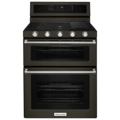 Cuisinière Double KitchenAid(MD) Au Gaz, 30", 6 Pi³, Inox Noir