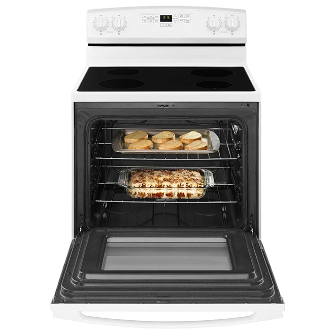 Cuisinière Autoportante à Surface Lisse Amana, 4,8 Pi³, Blanc 3 Cuisinière Autoportante à Surface Lisse Amana, 4,8 Pi³, Blanc – Image 3