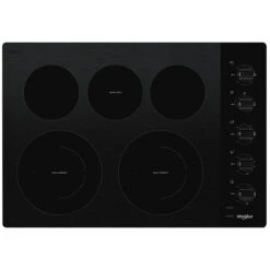Surface De Cuisson Whirlpool électrique à 5 Brûleurs, 30 Po, FlexHeat, Noire