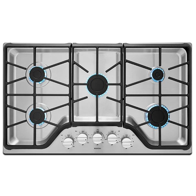 Table De Cuisson Au Gaz Maytag, 5 Brûleurs, 36 Po, 15 000 BTU, Acier Inoxydable 2 Table De Cuisson Au Gaz Maytag, 5 Brûleurs, 36 Po, 15 000 BTU, Acier Inoxydable – Image 2