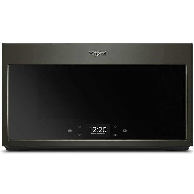 Whirlpool Four à Micro-ondes à Hotte Intégrée, 1000 W, 1,9 Pi³, Inox Noir 1 Whirlpool Four à Micro-ondes à Hotte Intégrée, 1000 W, 1,9 Pi³, Inox Noir