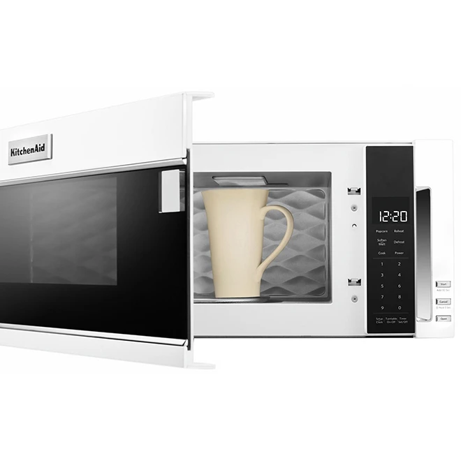 Four à Micro-ondes à Filtre à Charbon KitchenAid, Ventilateur Double, 500 PCM, 10 1/4 Po H. X 30 Po L. X 18 Po P., Blanc 3 Four à Micro-ondes à Filtre à Charbon KitchenAid, Ventilateur Double, 500 PCM, 10 1/4 Po H. X 30 Po L. X 18 Po P., Blanc – Image 3