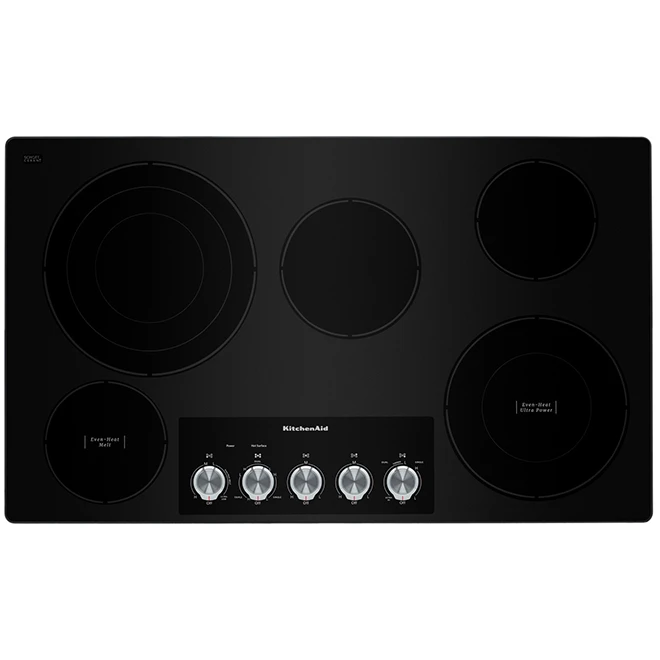 Surface De Cuisson KitchenAid électrique, 36 Po, Noire/acier Inoxydable 1 Surface De Cuisson KitchenAid électrique, 36 Po, Noire/acier Inoxydable
