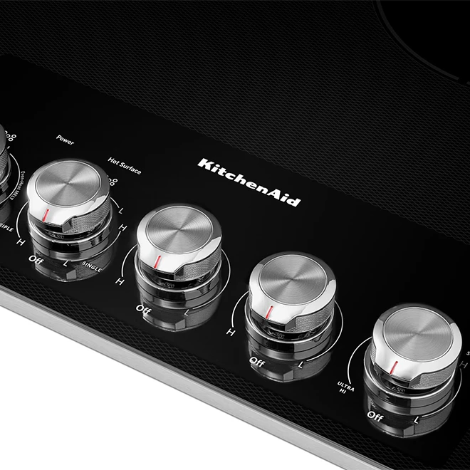 Surface De Cuisson KitchenAid électrique, 36 Po, Noire/acier Inoxydable 2 Surface De Cuisson KitchenAid électrique, 36 Po, Noire/acier Inoxydable – Image 2