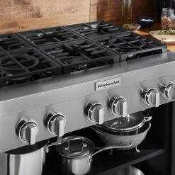 KitchenAid Table De Cuisson Encastrée à Gaz, 6 Brûleurs, 36po, Inox -Appareils Électroménagers 30006408d L