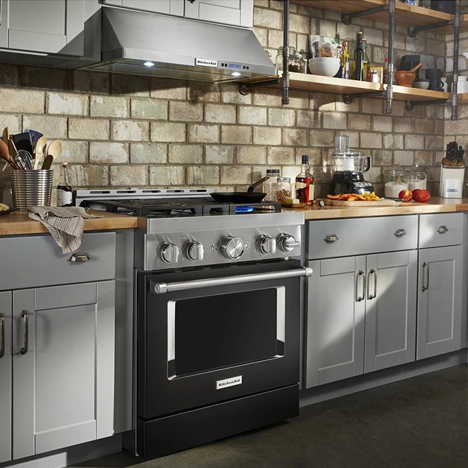 Cuisinière Biénergie Intelligente KitchenAid, Encastrée, Noir Impérial, 4 Brûleurs 3 Cuisinière Biénergie Intelligente KitchenAid, Encastrée, Noir Impérial, 4 Brûleurs – Image 3