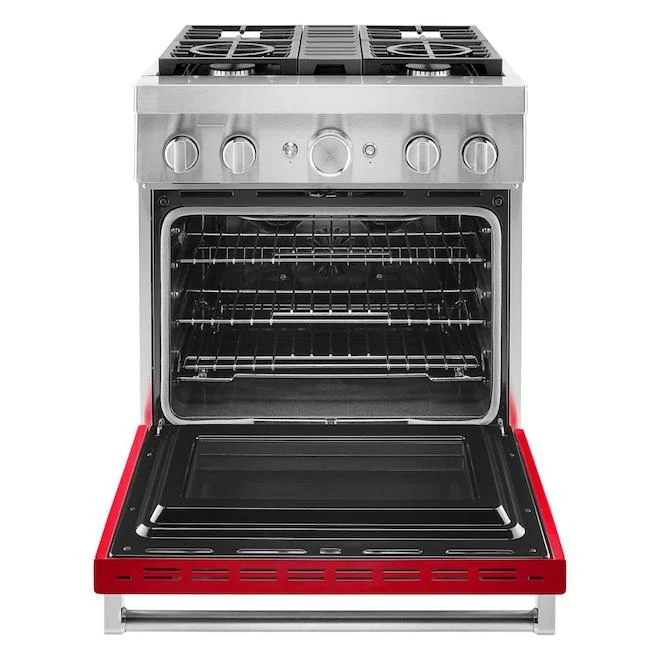 Cuisinière Biénergie KitchenAid, Autoportante, 36 Po L., Rouge Passion 3 Cuisinière Biénergie KitchenAid, Autoportante, 36 Po L., Rouge Passion – Image 3