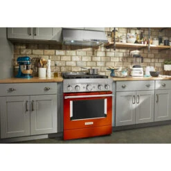 Cuisinière Biénergie Intelligente KitchenAid, Encastrée, Orange Brûlé, 4 Brûleurs -Appareils Électroménagers 30006417d L