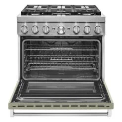 Cuisinière Biénergie Intelligente KitchenAid, Encastrée, Crème D'avocat, 6 Brûleurs -Appareils Électroménagers 30006418c L