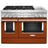 KitchenAid Cuisinière Biénergie Intelligente KitcheAid, Encastrée, Orange Brûlé, à Deux Fours