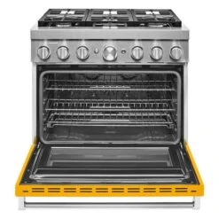 Cuisinière Biénergie KitchenAid, 6 Brûleurs, 36 Po L., Poivron Jaune, Autoportante -Appareils Électroménagers 30006429d L