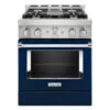 Cuisinière à Gaz 4 Brûleurs KitchenAid De Whirlpool, Encre Bleue, à Convection, 36 H. X 29,88 L. X 30,25 P.