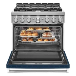 Cuisinière KitchenAid, Biénergie, 6 Brûleurs, Commande Vocale, Intelligente, Porte à Verrou, Autoportante, Au Gaz -Appareils Électroménagers 30006438d L