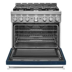 Cuisinière KitchenAid, Biénergie, 6 Brûleurs, Commande Vocale, Intelligente, Porte à Verrou, Autoportante, Au Gaz -Appareils Électroménagers 30006438e L