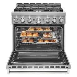 Cuisinière à Gaz En Acier Inoxydable KitchenAid, électroménager Intelligent, 6 Brûleurs, Four Simple, Autoportante -Appareils Électroménagers 30006441c L