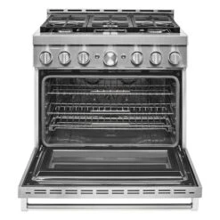 Cuisinière à Gaz En Acier Inoxydable KitchenAid, électroménager Intelligent, 6 Brûleurs, Four Simple, Autoportante -Appareils Électroménagers 30006441d L
