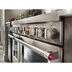 Cuisinière à Gaz KitchenAid, 6 Brûleurs, 2 Fours, 48 Po, 6,3 Pi³, Acier Inoxydable, Allumage Flame-Sensing -Appareils Électroménagers 30006449b L