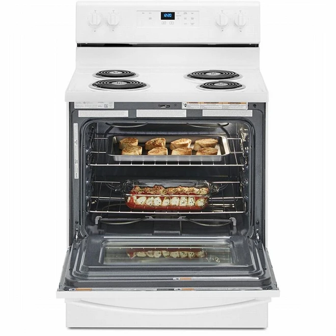 Cuisinière électrique Autoportante Whirlpool, Blanche, Fonction Garde-au-chaud, 4 éléments Tubulaires 3 Cuisinière électrique Autoportante Whirlpool, Blanche, Fonction Garde-au-chaud, 4 éléments Tubulaires – Image 3